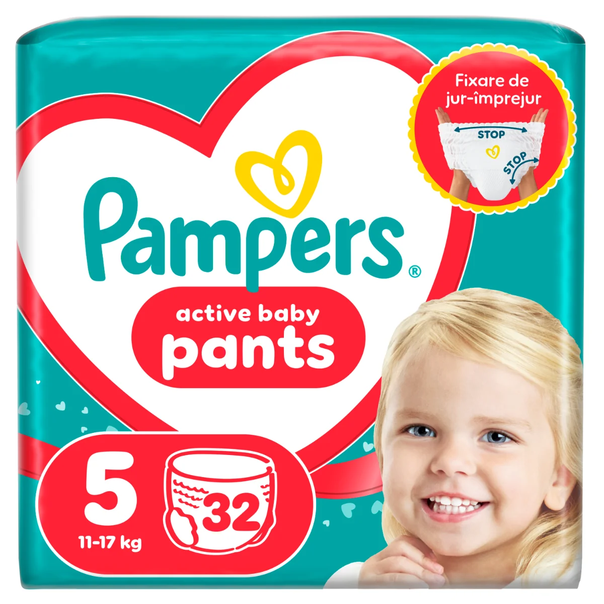 Scutece chilotel Pants Marimea 5 pentru 11-17kg, 32 bucati, Pampers