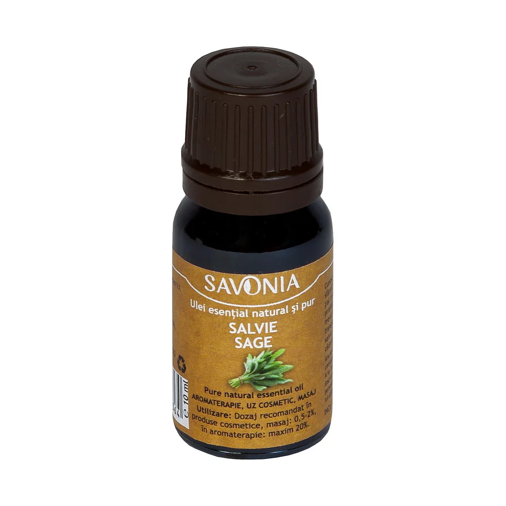Ulei esential natural si pur de salvie, 10ml, Savonia