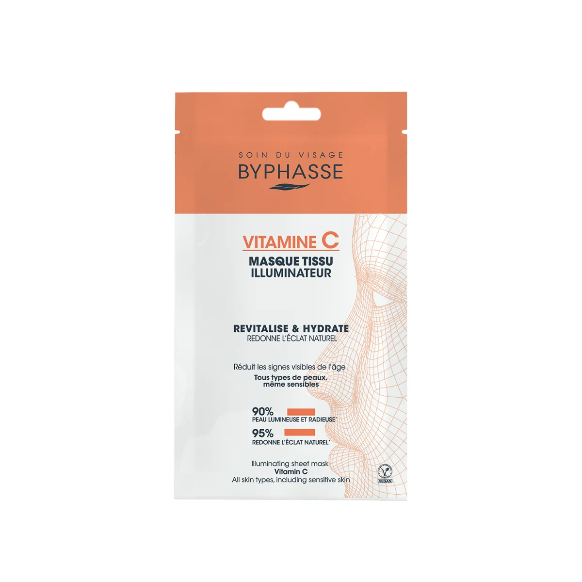 Masca servetel iluminatoare cu vitamina C, 18ml, Byphasse