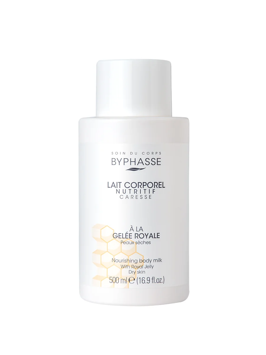 Lapte de corp hranitor cu laptisor de matca pentru pielea uscata, 500ml, Byphasse