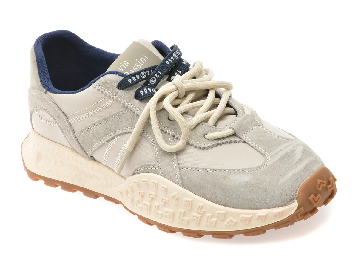Pantofi sport FLAVIA PASSINI gri, 6677, din material textil si piele naturala