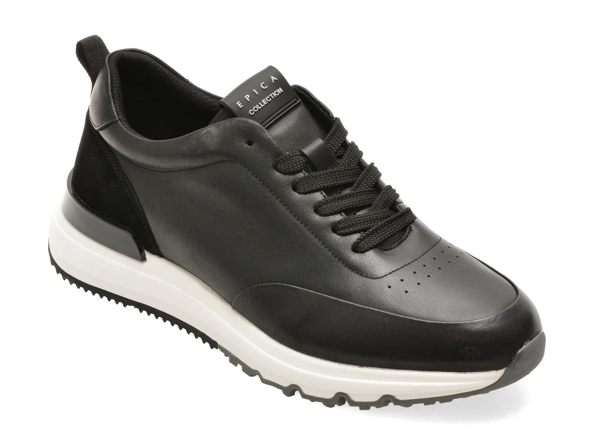 Pantofi sport EPICA negri, 19358, din piele naturala