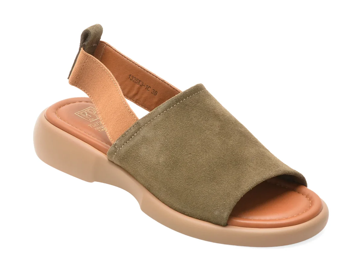 Sandale FLAVIA PASSINI kaki, 1325, din piele intoarsa