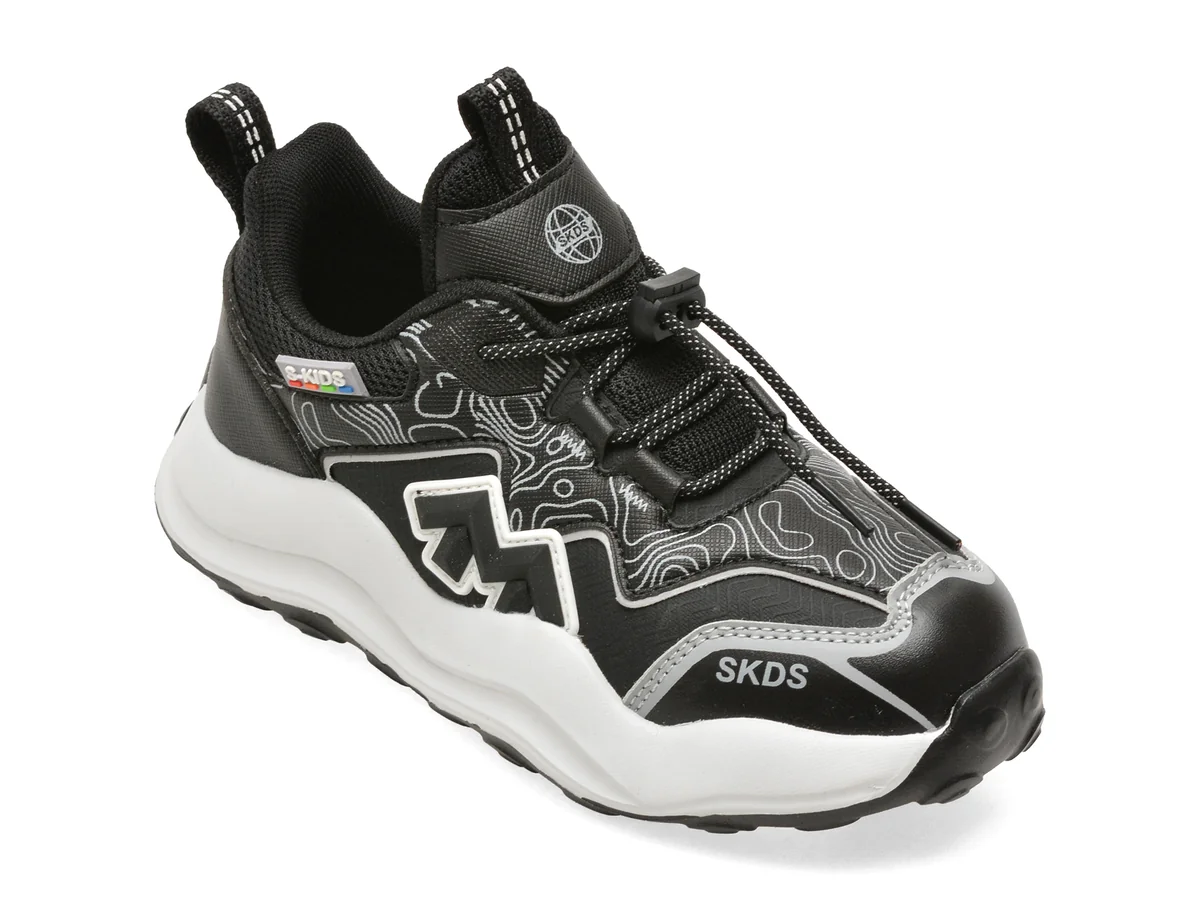 Pantofi sport SELECTION KIDS negri, W986, din piele ecologica