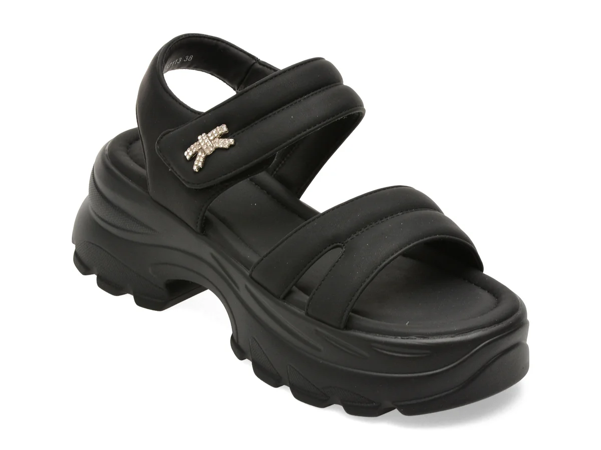 Sandale FLAVIA PASSINI negre, 57113, din piele ecologica