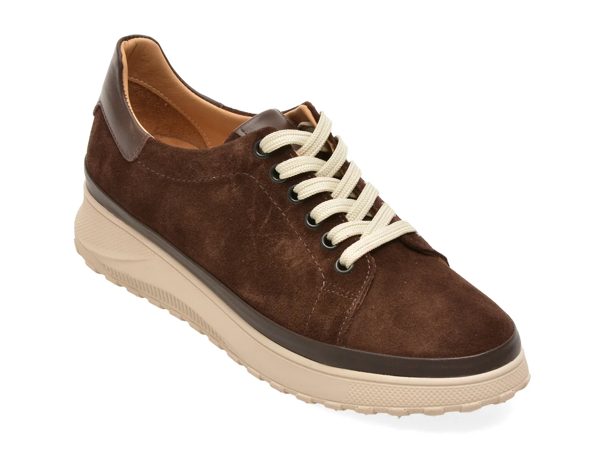 Pantofi EPICA maro, 381141, din piele intoarsa