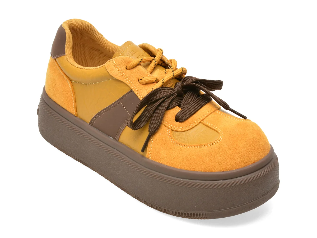 Pantofi sport FLAVIA PASSINI galbeni, 2926, din piele naturala