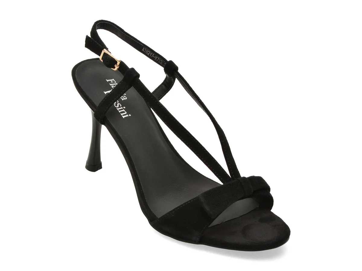 Sandale elegante FLAVIA PASSINI negre, ATH217, din piele intoarsa