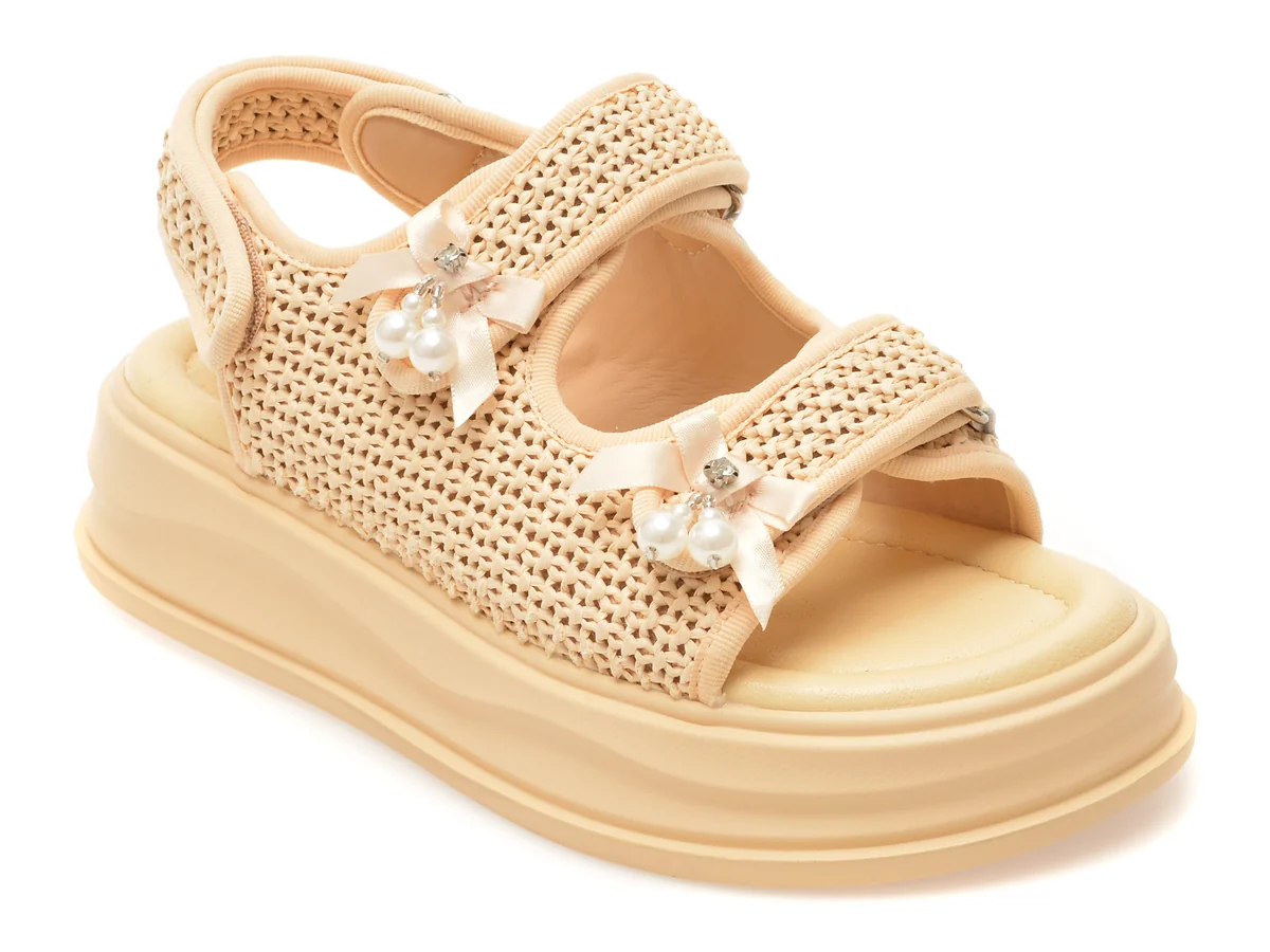 Sandale GRYXX bej, 7163, din piele ecologica