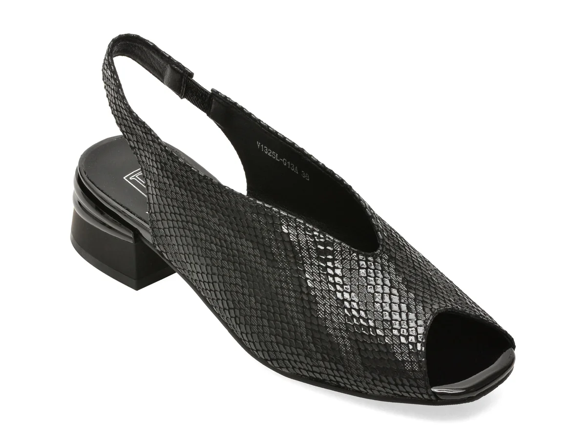 Sandale elegante FLAVIA PASSINI negre, 1325G13, din piele intoarsa
