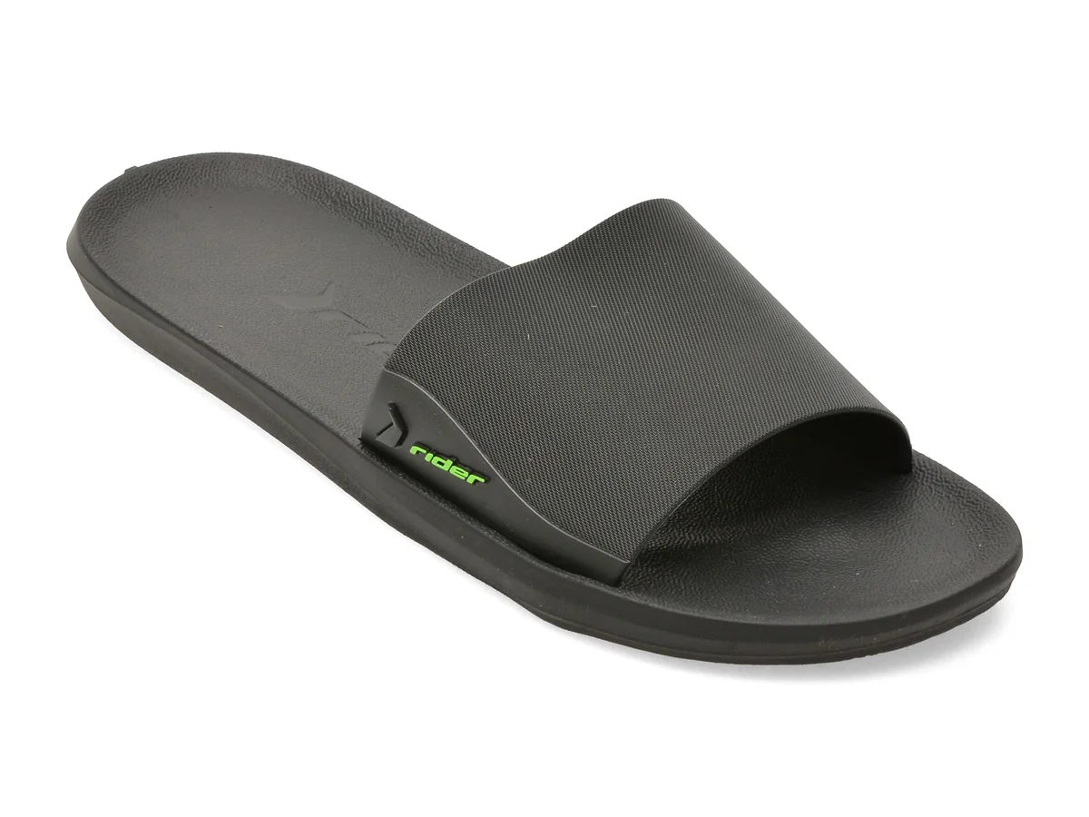 Papuci RIDER negri, FEEL SLIDE AD, din pvc