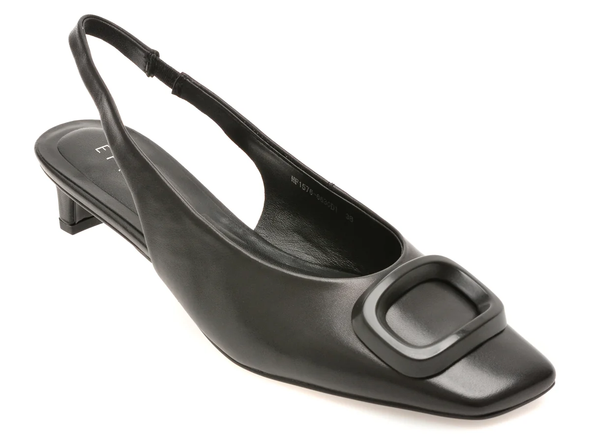 Pantofi eleganti EPICA negri, HF1576, din piele naturala