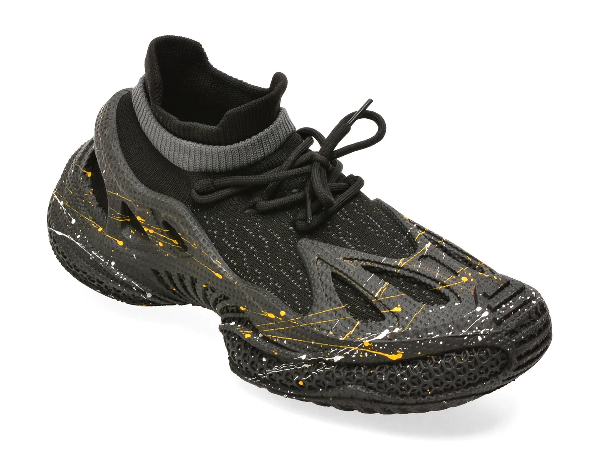 Pantofi sport BITE THE BULLET negri, M1516, din material textil