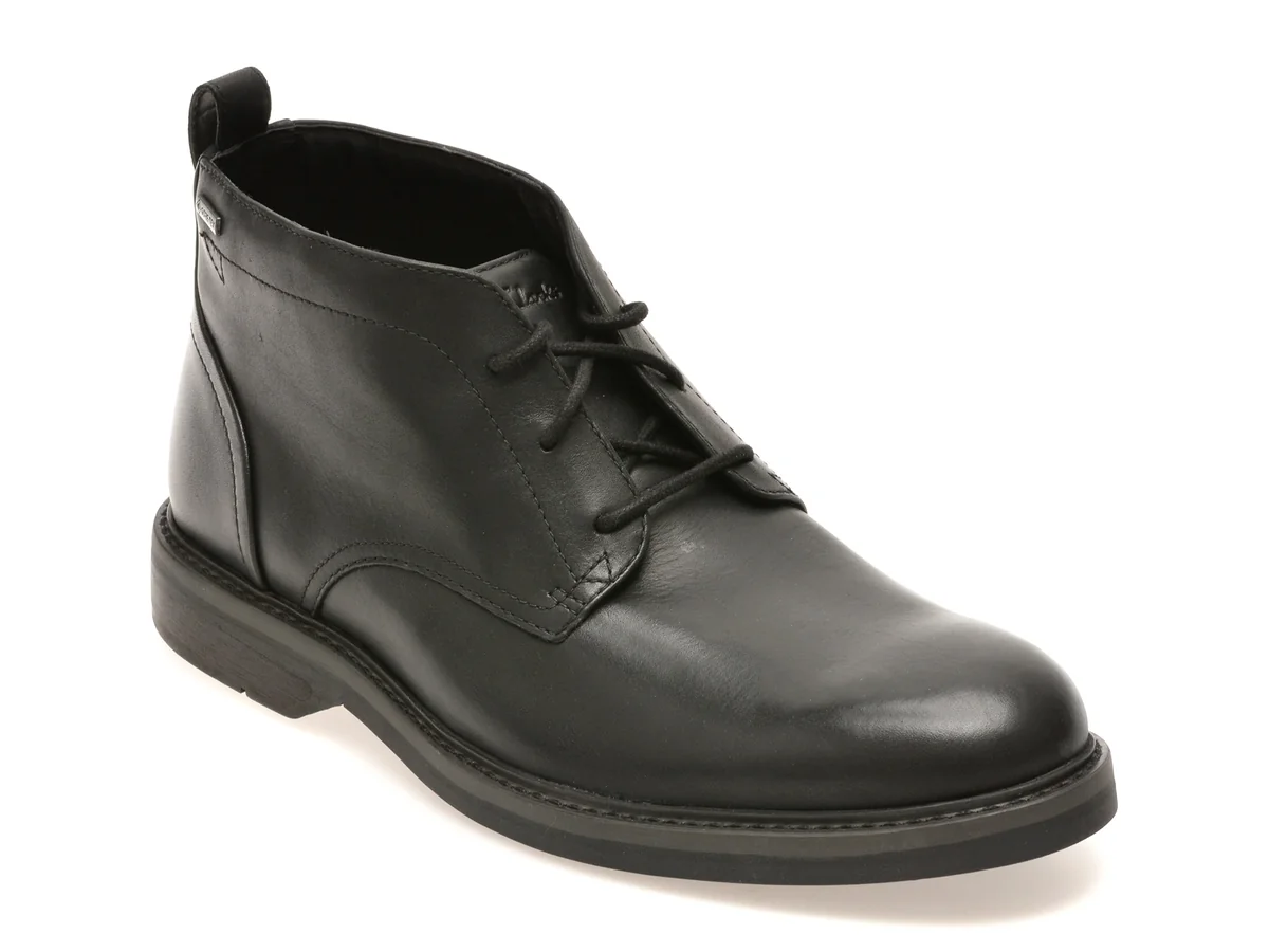 Ghete elegante CLARKS negre, ALDWIN MID GTX, din piele naturala