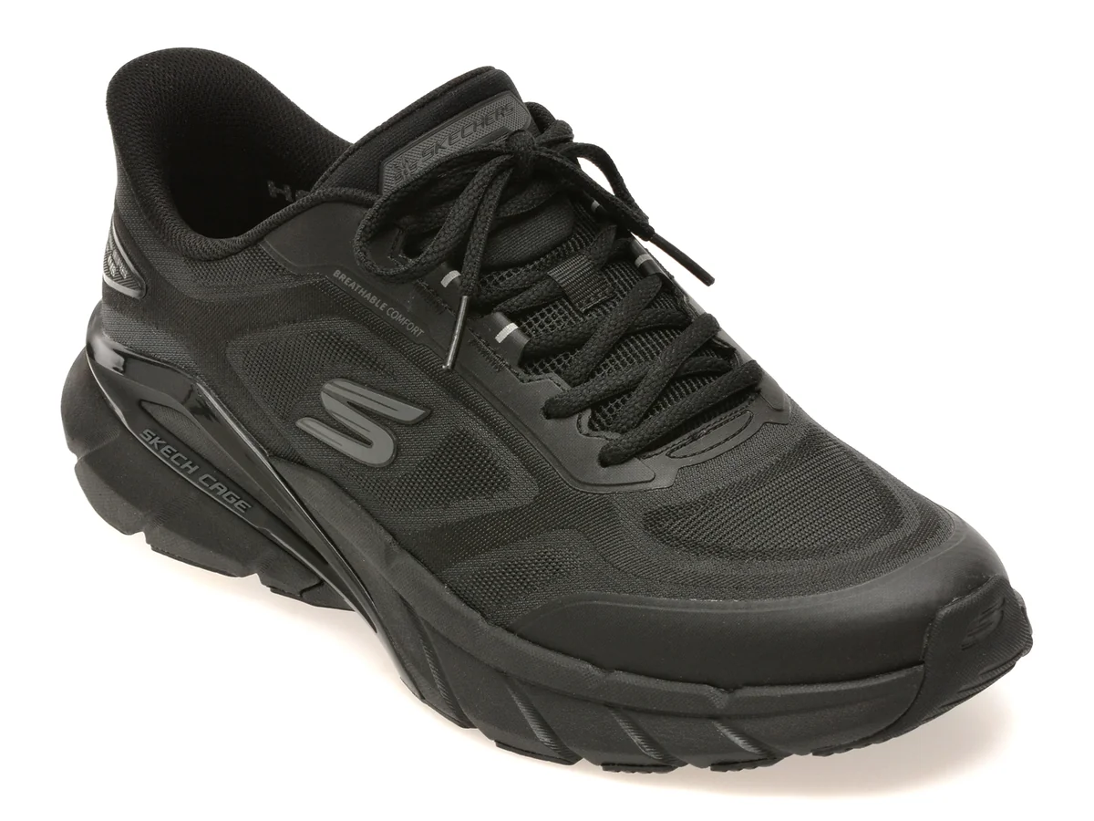 Pantofi sport SKECHERS negri, SKECH CAGE , din material textil