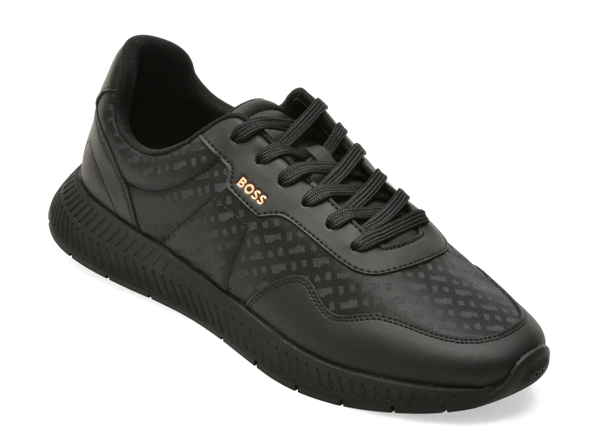 Pantofi sport BOSS negri, 8772, din material textil