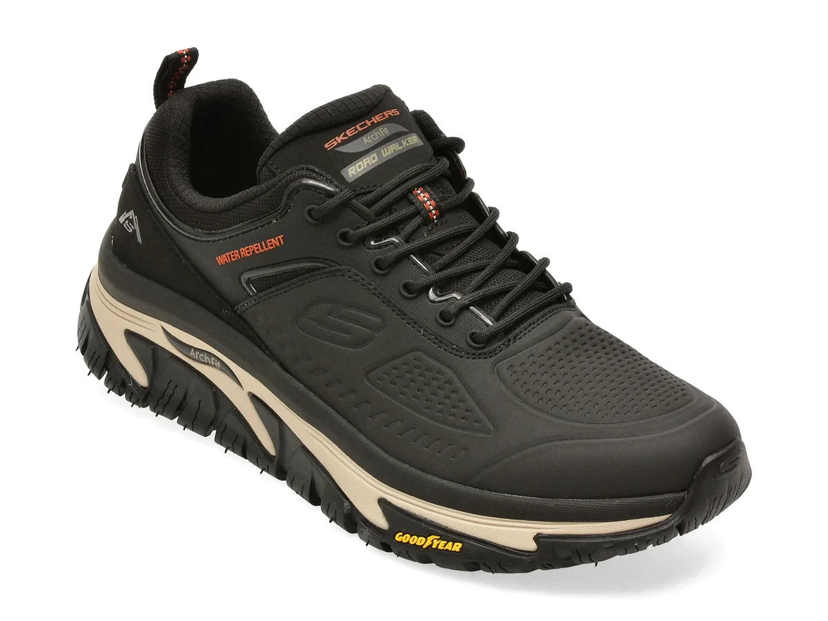 Pantofi sport SKECHERS negri, 237333, din piele ecologica