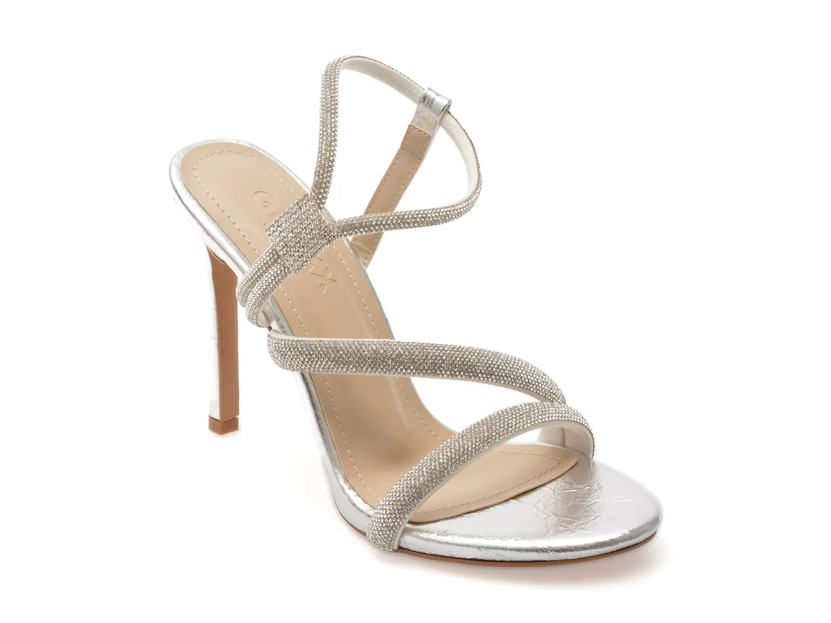 Sandale Elegante GRYXX Argintii, 3863523, Din Piele Ecologica