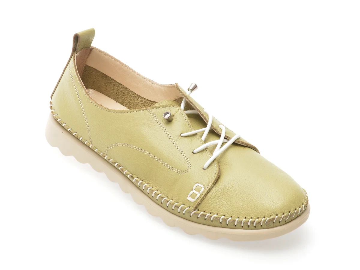 Pantofi Shoozy Verzi, EV2813, Din Piele Naturală