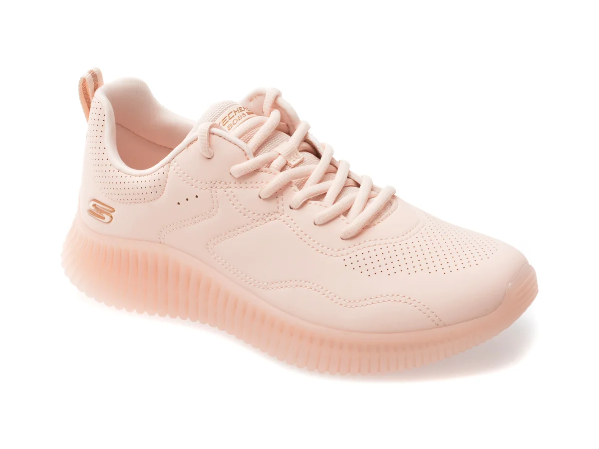 Pantofi Sport SKECHERS Roz, BOBS GEO, Din Piele Ecologică