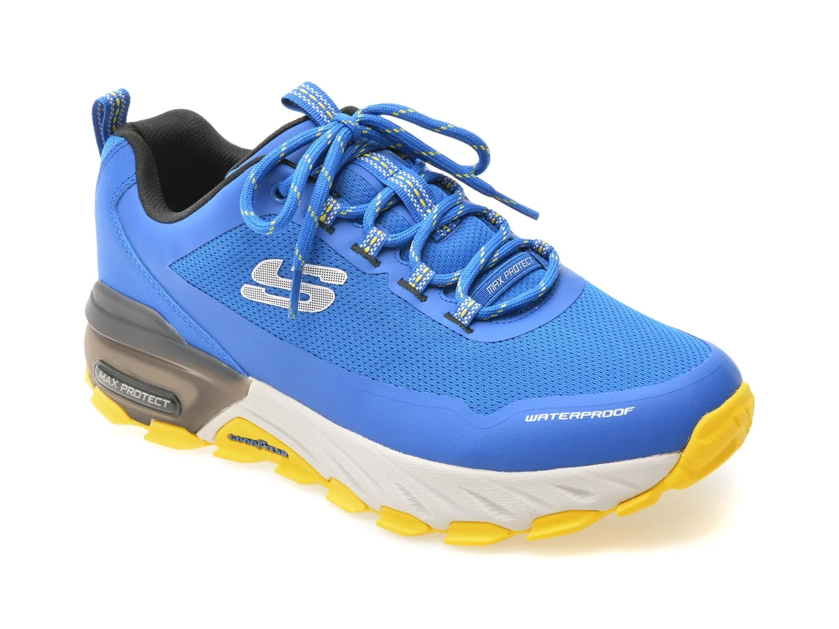 Pantofi Sport Skechers Albastri, Max Protect, Din Material Textil