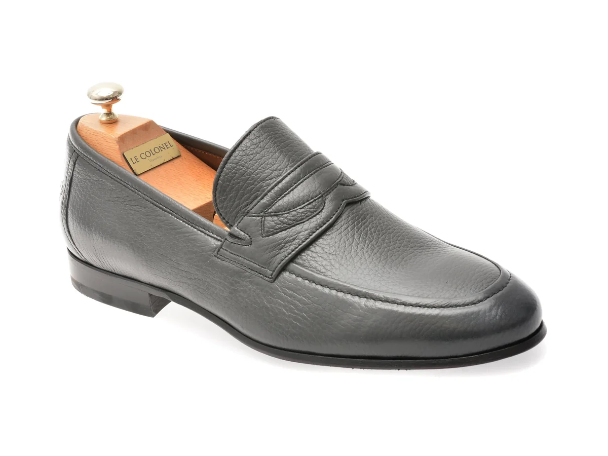 Mocasini Eleganti Le Colonel Gri, 65926, Din Piele Naturala