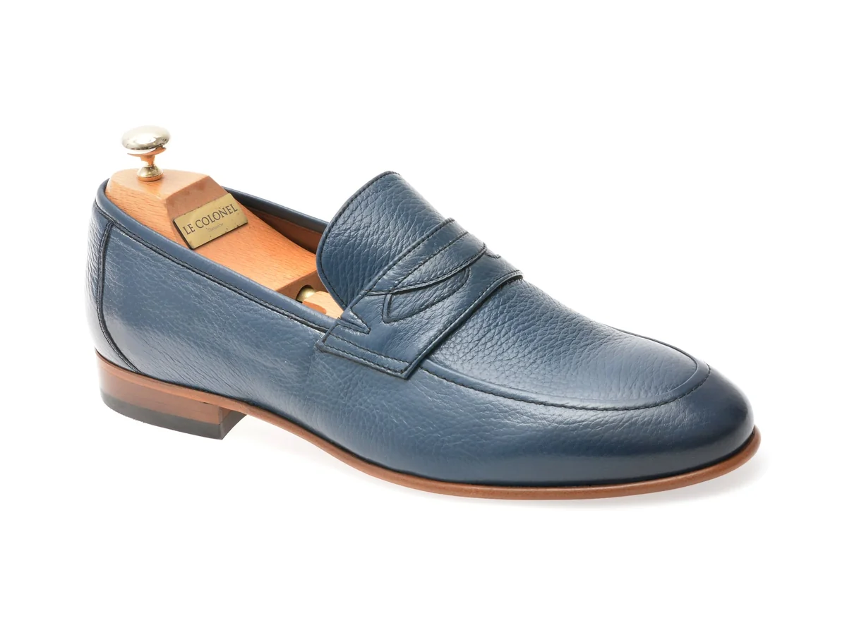 Mocasini Eleganti Le Colonel Albastre, 65926, Din Piele Naturală
