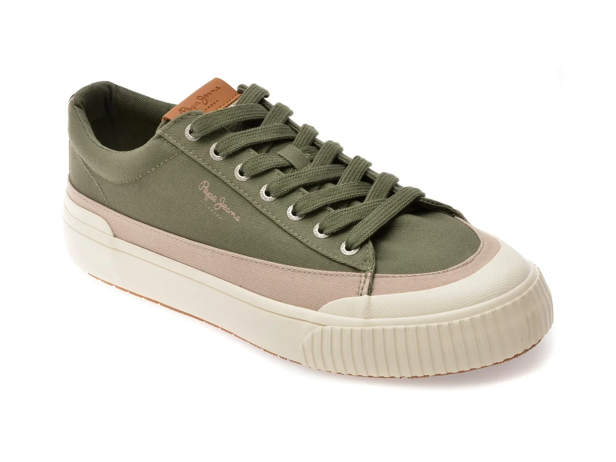 Pantofi Sport Pepe Jeans Verzi, Ben Wash, Din Material Textil