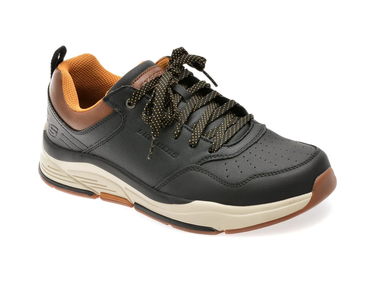 Pantofi Sport SKECHERS Negri, BENAGO, Din Piele Naturala