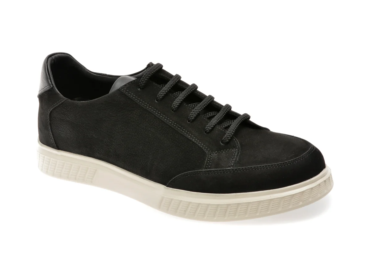 Pantofi Sport Bite The Bullet Negri, EF426, Din Nabuc