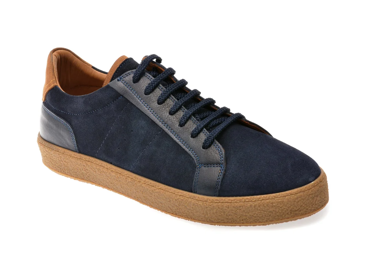 Pantofi Sport Otter Bleumarin, A5006, Din Piele Intoarsa