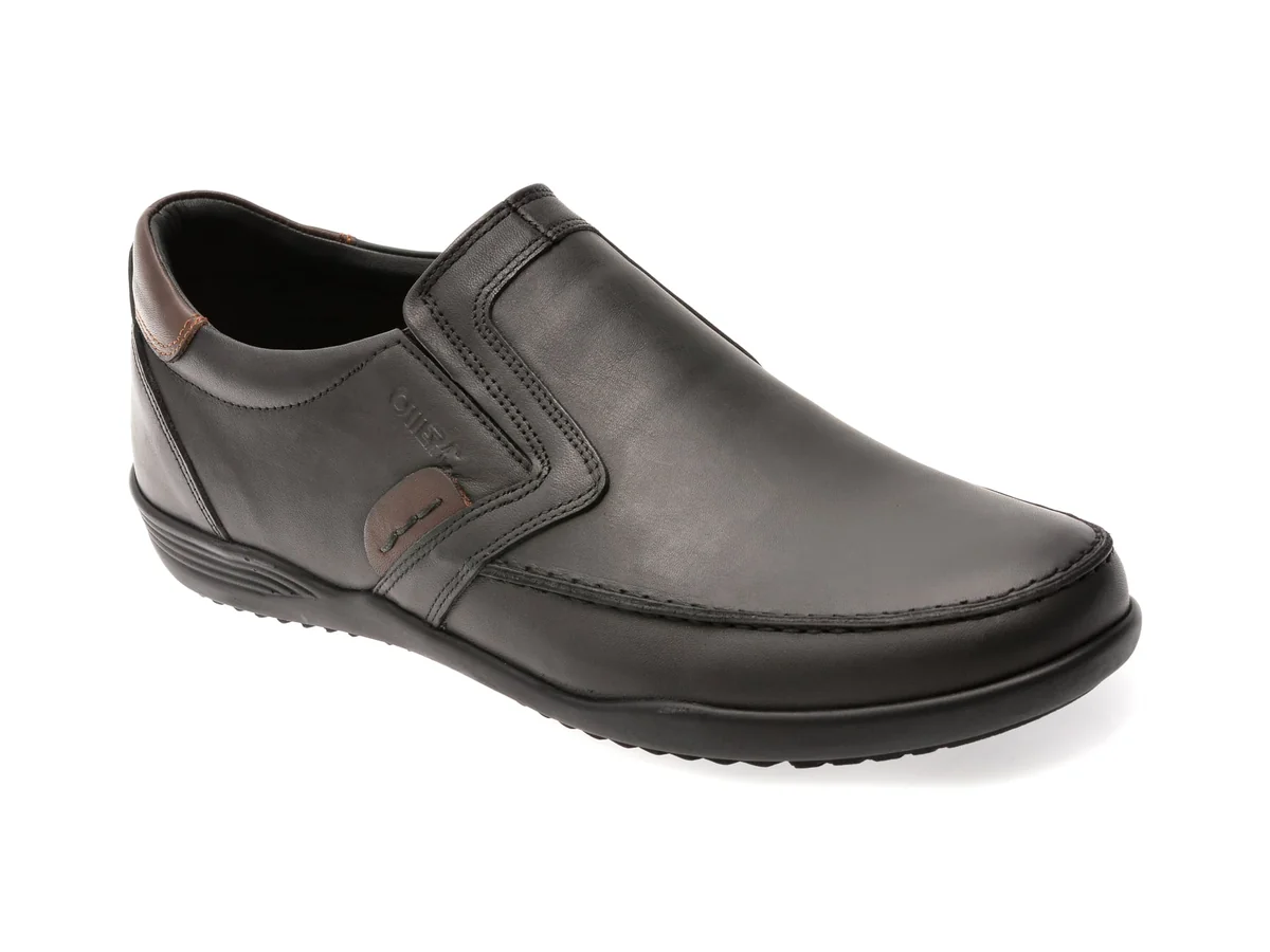 Pantofi Otter Negri, 220, Din Piele Naturală