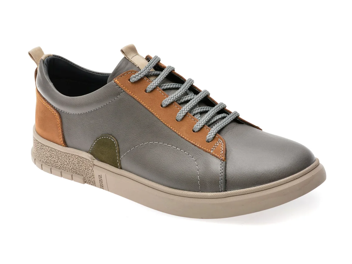 Pantofi Sport Bite The Bullet Gri, 239715, Din Piele Naturala