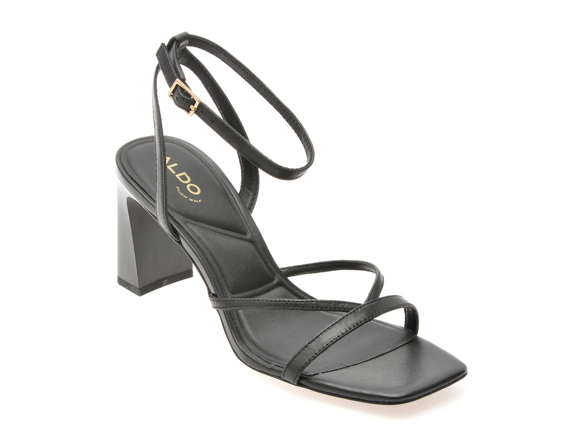 Sandale Elegante Aldo Negre, STELLARE 007, Din Piele Naturală