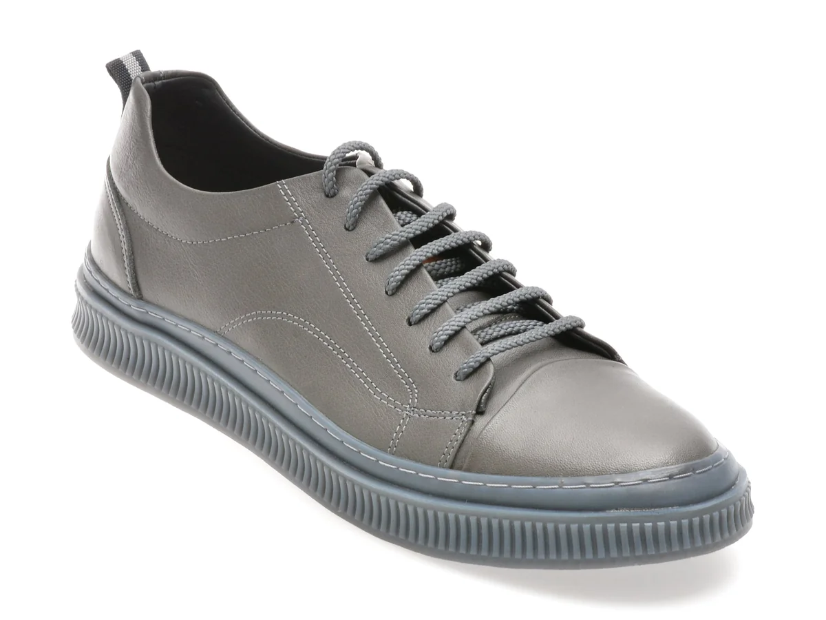 Pantofi Sport Otter Gri, AST1, Din Piele Naturala