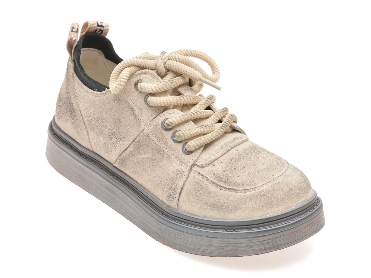 Pantofi Sport GRYXX Bej, 10221, Din Piele Intoarsa