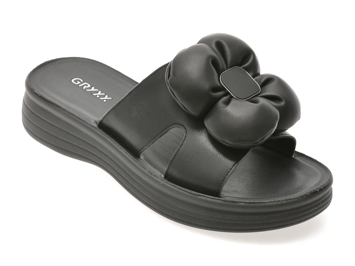 Papuci GRYXX Negri, 4696501, Din Piele Naturală