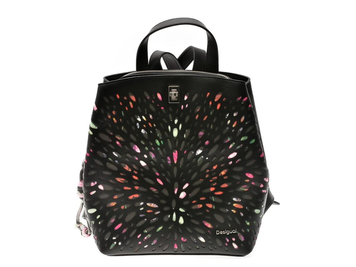 Rucsac Desigual Negru, SAKP25, Din Piele Ecologică