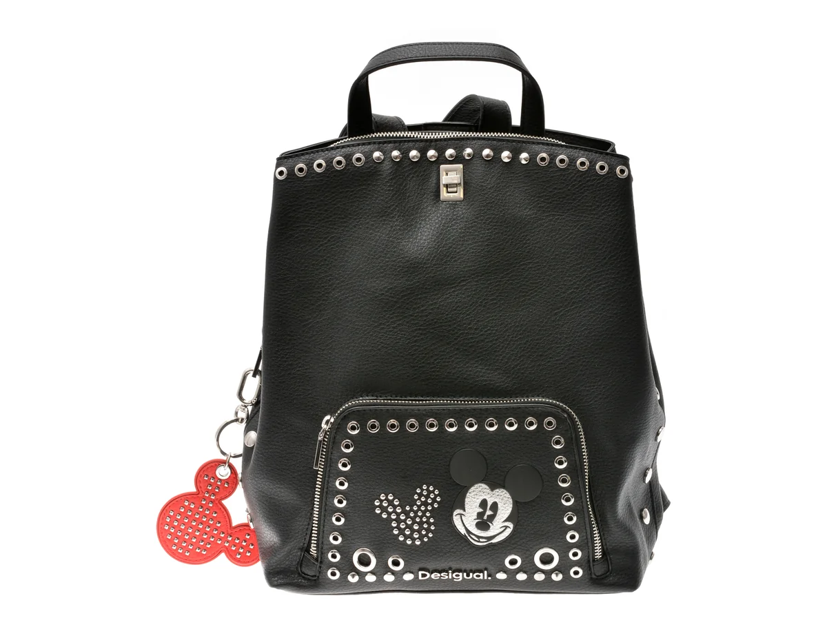 Rucsac Desigual Negru, SAKP06, Din Piele Ecologică