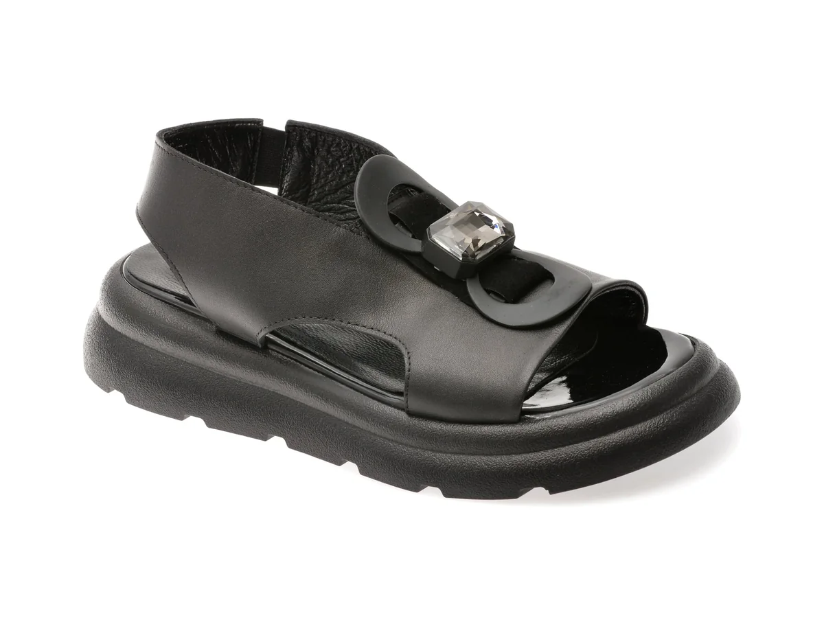 Sandale Epica Negre, 4004044, Din Piele Naturala