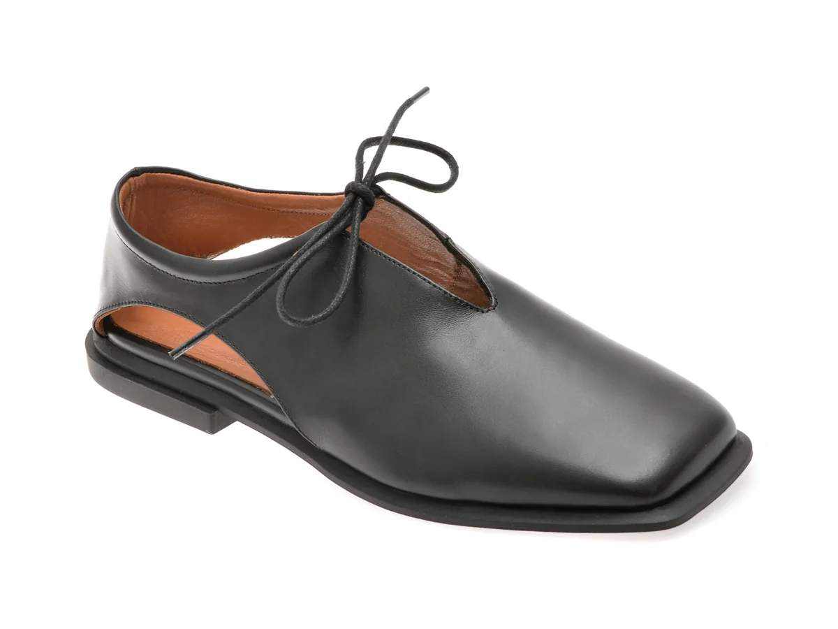 Pantofi Epica Negri, 3642510, Din Piele Naturala