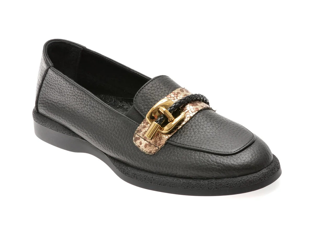Mocasini Epica Negri, 523474, Din Piele Naturala