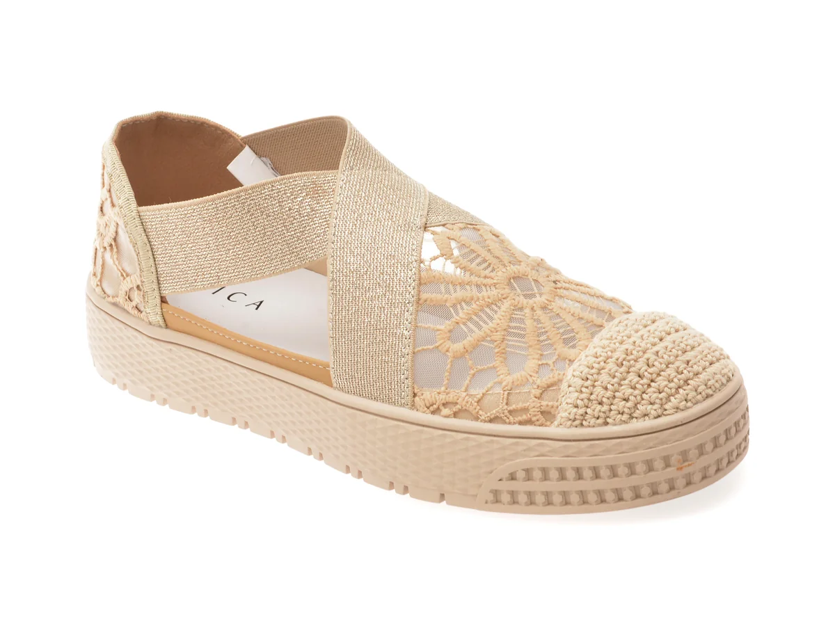 Pantofi Epica Nude, 302, Din Material Textil