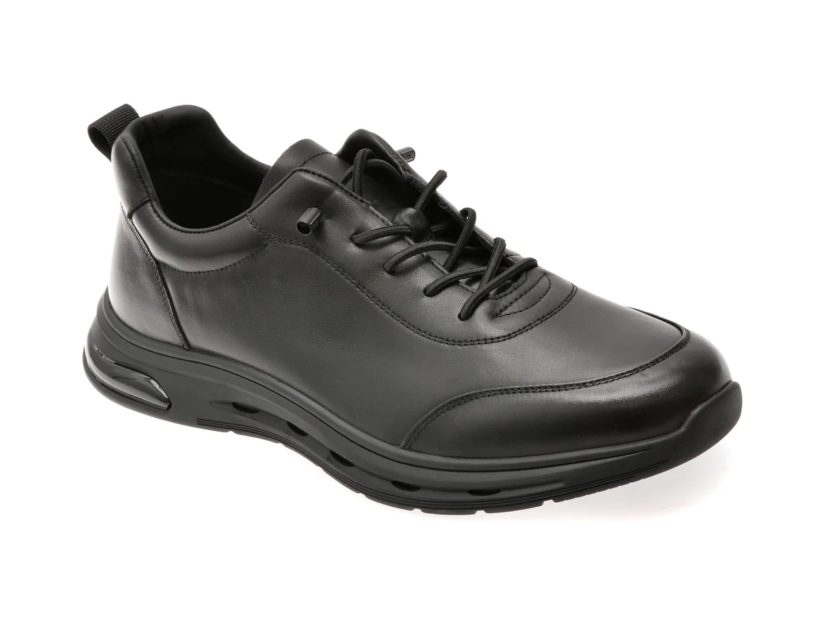 Pantofi Sport Epica Negri, T8167, Din Piele Naturala