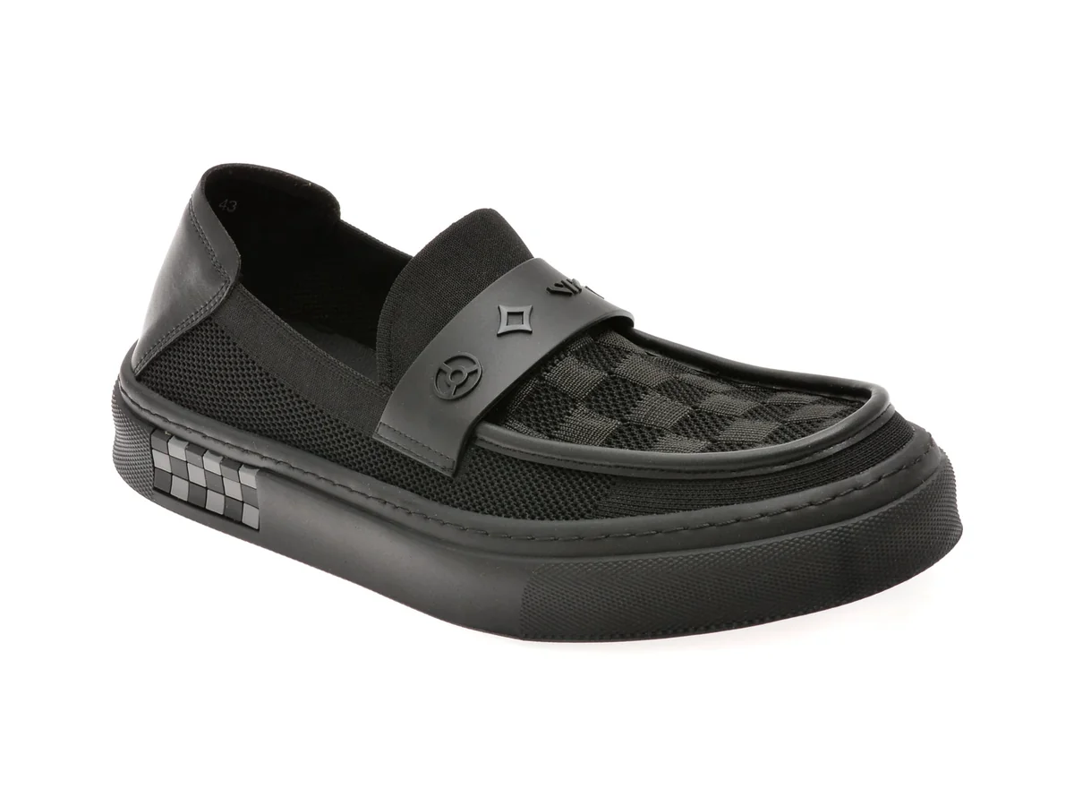 Mocasini Gryxx Negri, 60018, Din Material Textil