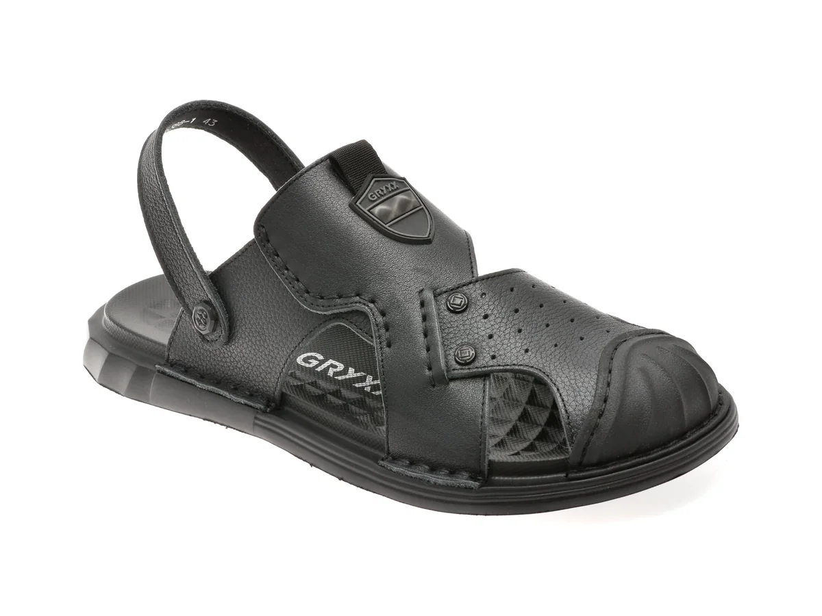 Sandale Gryxx Negre, T6388, Din Piele Naturala