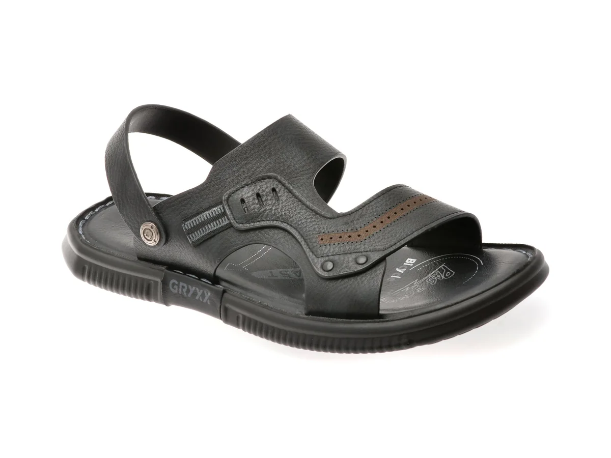 Sandale Gryxx Negre, 69C01, Din Piele Naturala