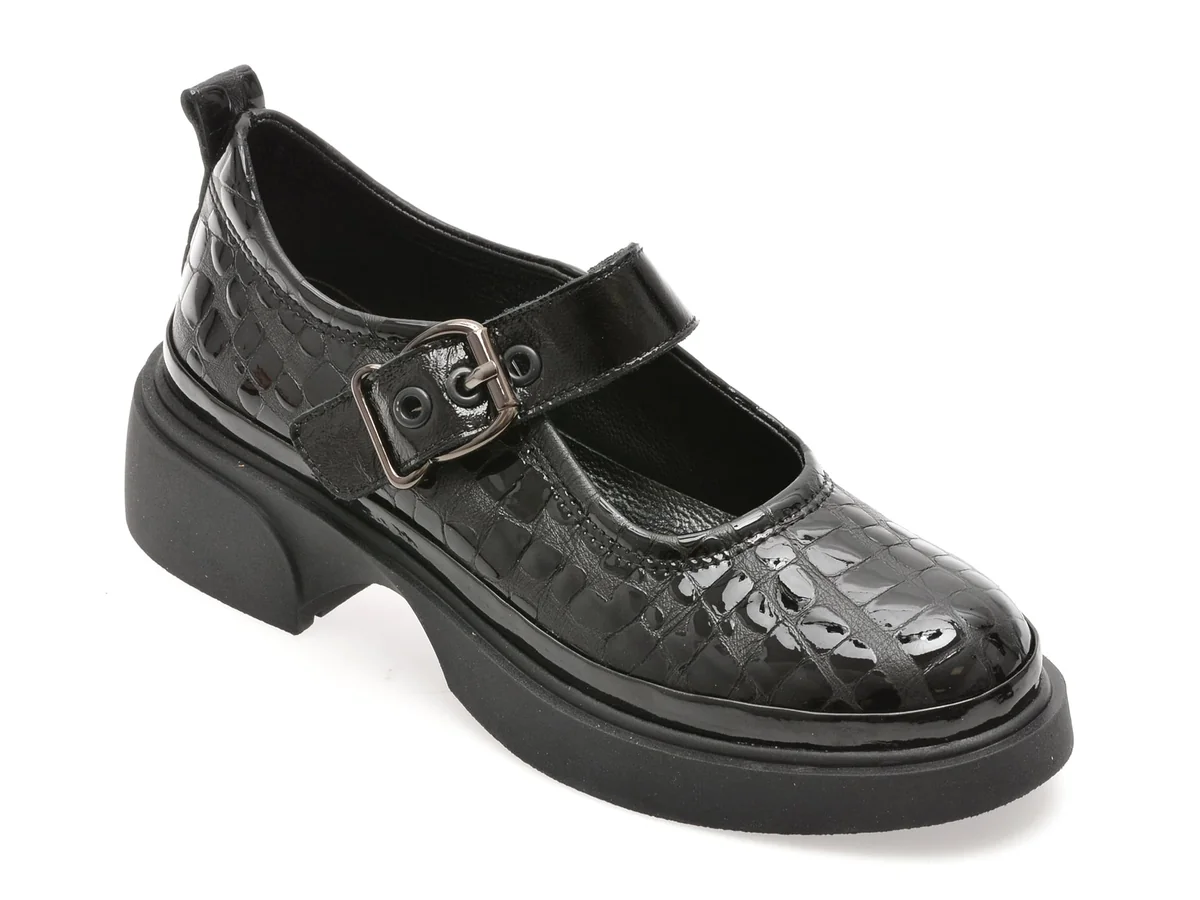 Pantofi Gryxx Negri, 387383, Din Piele Naturală