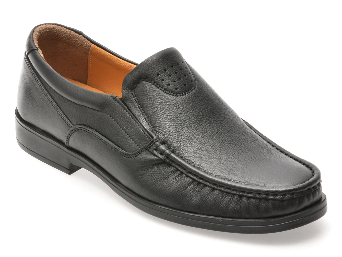 Mocasini Bite The Bullet Negri, SH4004, Din Piele Naturala