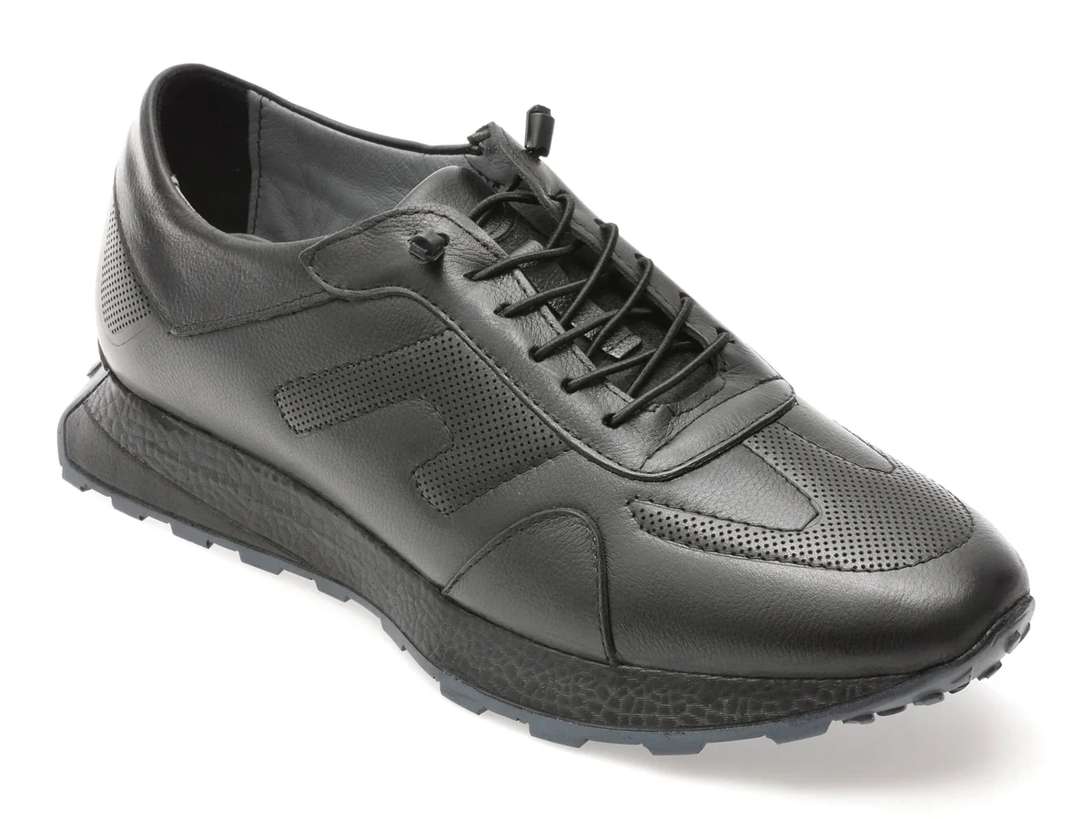 Pantofi Sport Bite The Bullet Negri, OY2030, Din Piele Naturala